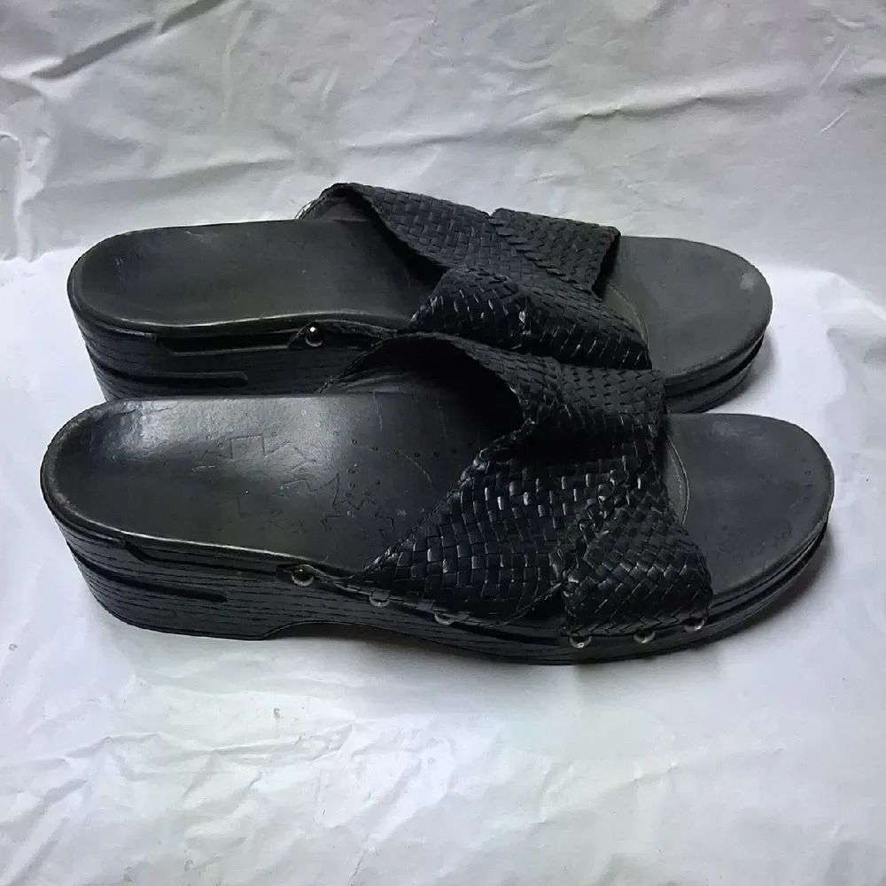 Dansko Black Woven Slide Sandals EU 43 US 11 Preowned